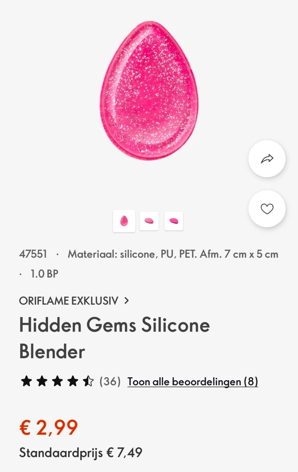 Oriflame Hidden Gems Silicone Blender - Roze, Ophalen of Verzenden