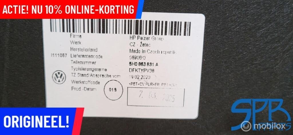 VW GOLF 8 VIII MOTORKAP Demping BEKLEDING ISOLATIE 5H0863831, Gebruikt, Volkswagen, Ophalen of Verzenden, Volkswagen