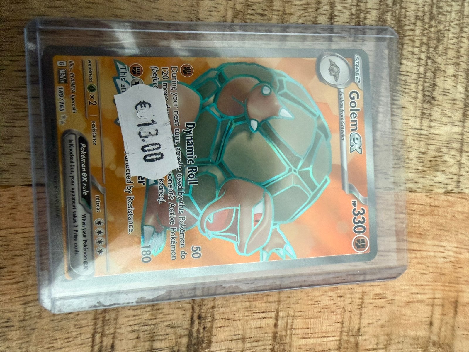 Pokémon Golem EX 189/165 - Zeldzame Kaart, Ophalen of Verzenden, Zo goed als nieuw, Losse kaart