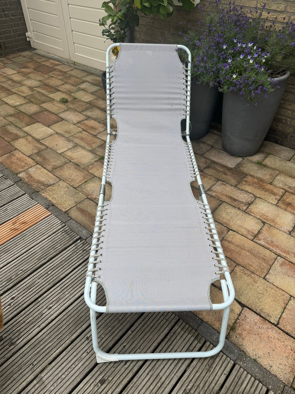 Comfortabele ligstoel voor buiten, Ophalen, Gebruikt, Metaal