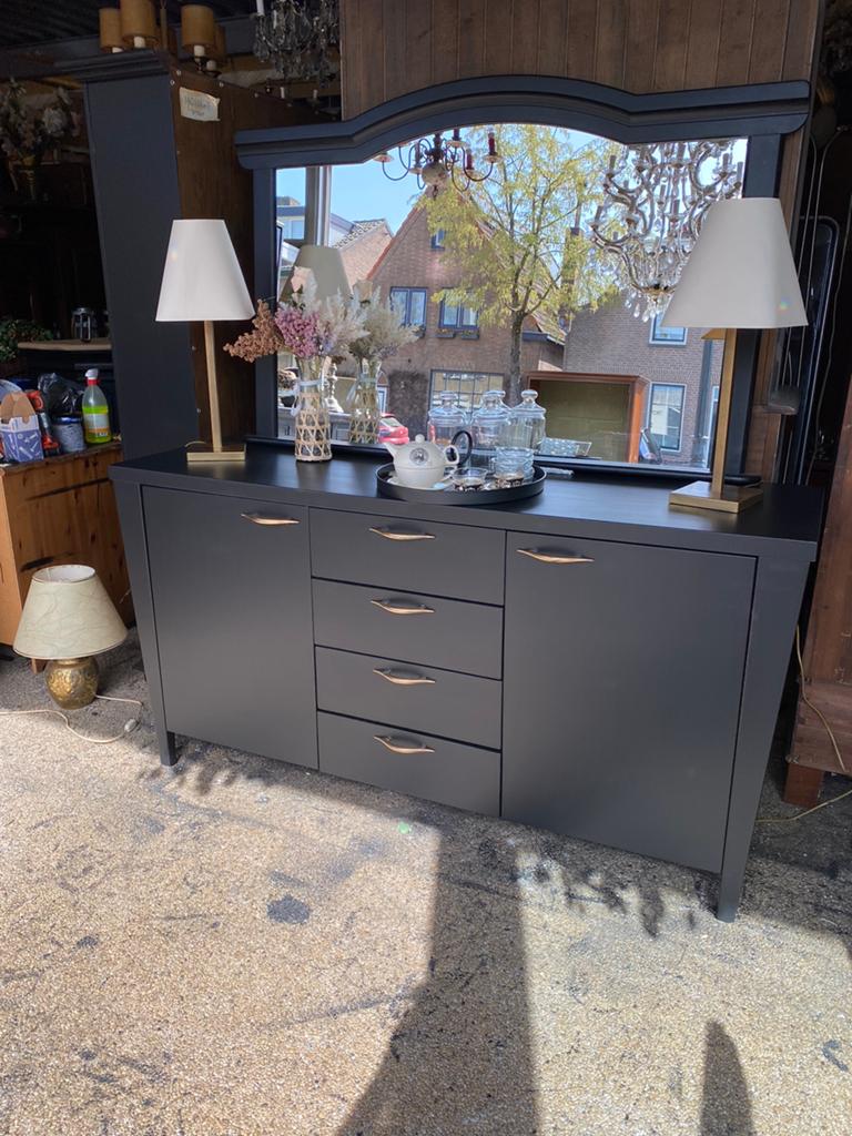 Prachtig mar zwart dressoir, Ophalen of Verzenden, Zo goed als nieuw, 25 tot 50 cm, 150 tot 200 cm