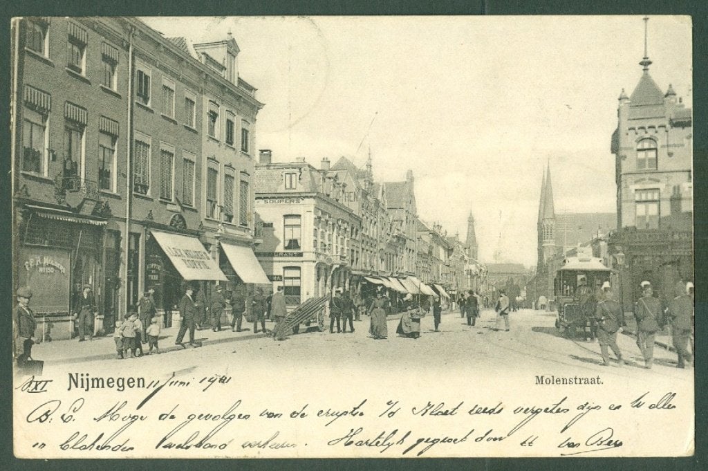 AK Nijmegen Molenstraat 1901, Ophalen of Verzenden, Voor 1920, Gelopen, Gelderland