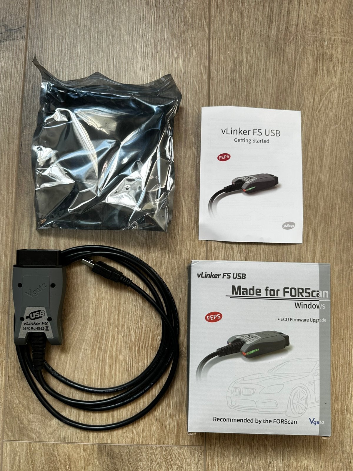 Vgate vLinker FS OBD2 USB-adapter voor for-Scan HS/MS-CAN, Auto diversen, Ophalen of Verzenden, Zo goed als nieuw