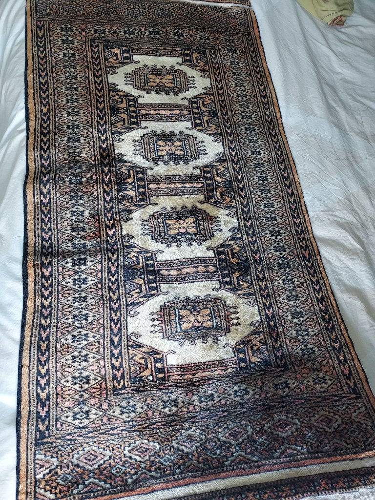 Bochara Pakistaans kleed 122 x 63 cm met certificaat, Gebruikt, 100 tot 150 cm, Rechthoekig, 50 tot 100 cm