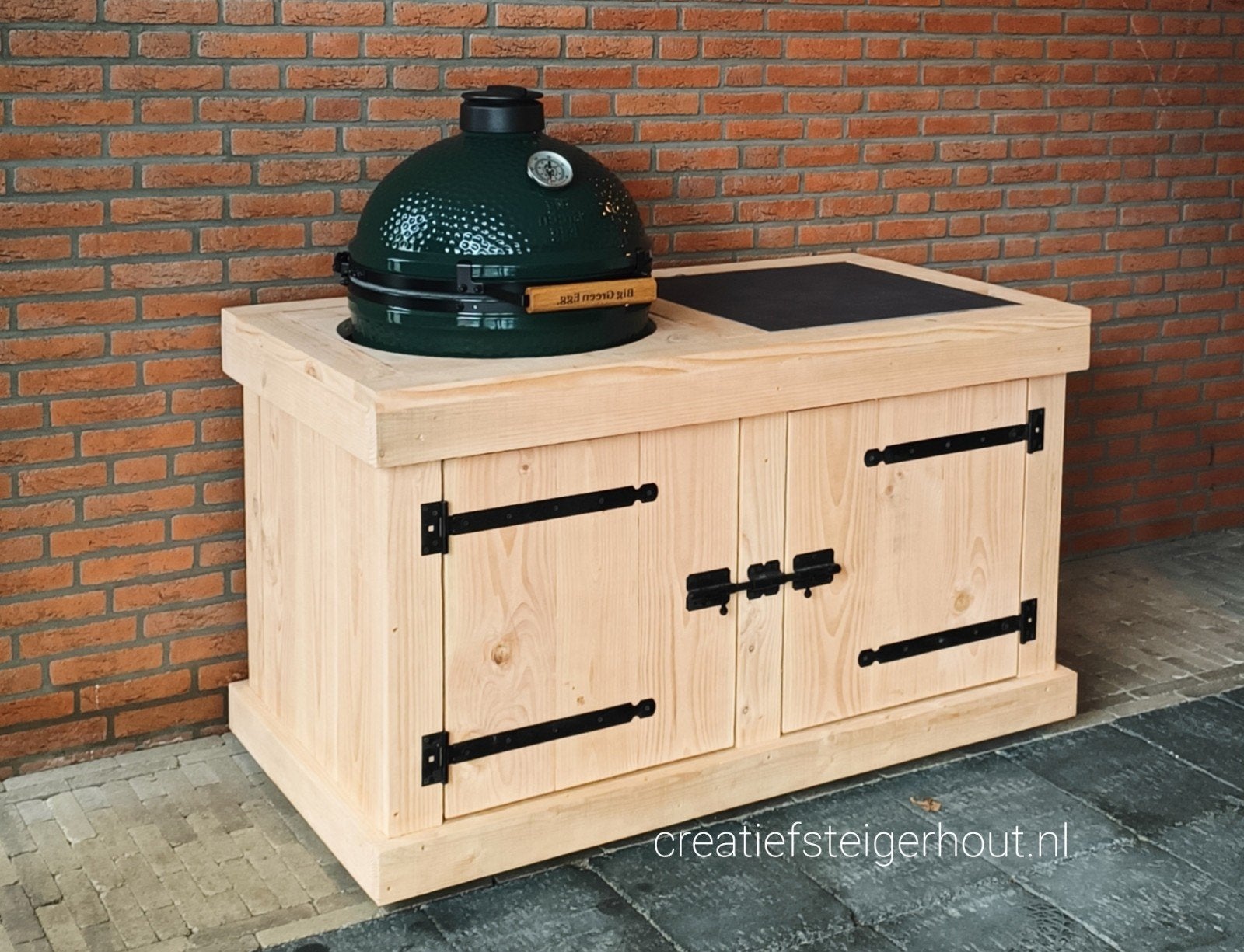 Verrijdbare buitenkeuken kast douglas kamado grill mancave , Tuin en Terras, Buitenkeukens, Verzenden, Nieuw, Houtskool, Vrijstaand
