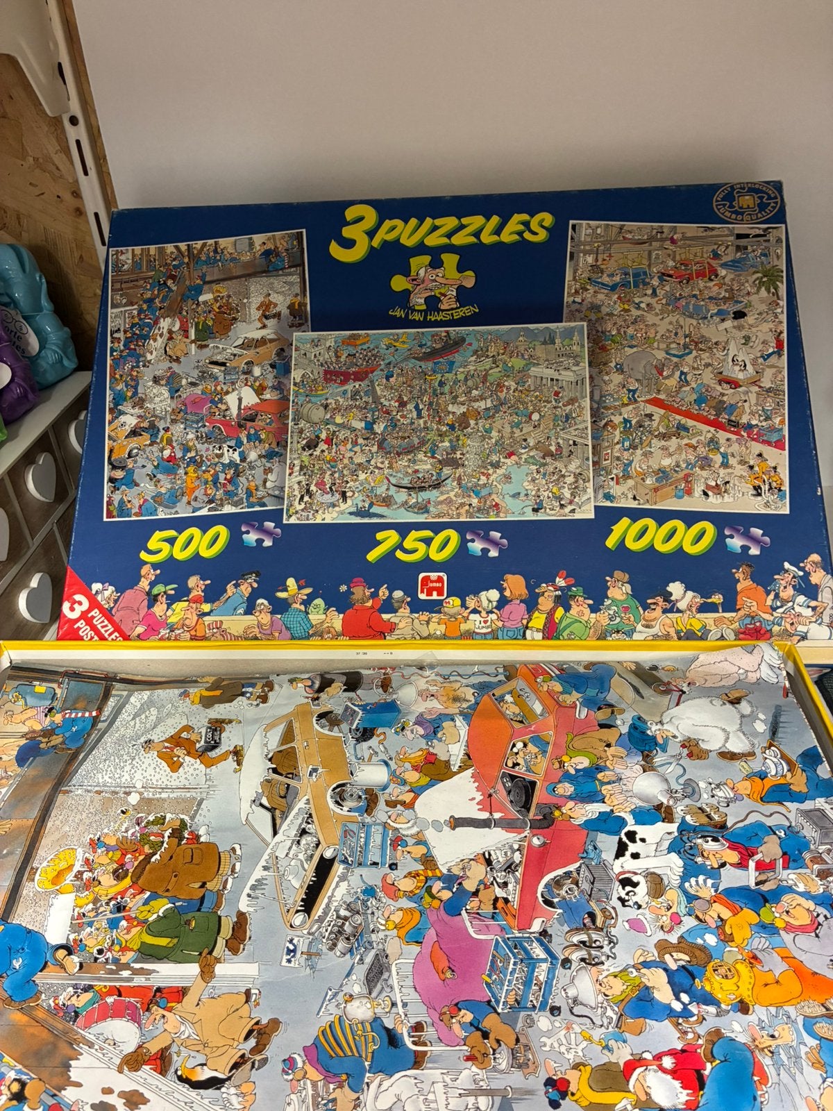 Jumbo 3 Puzzels van Jan van Haasteren, Ophalen of Verzenden, 500 t/m 1500 stukjes, Zo goed als nieuw