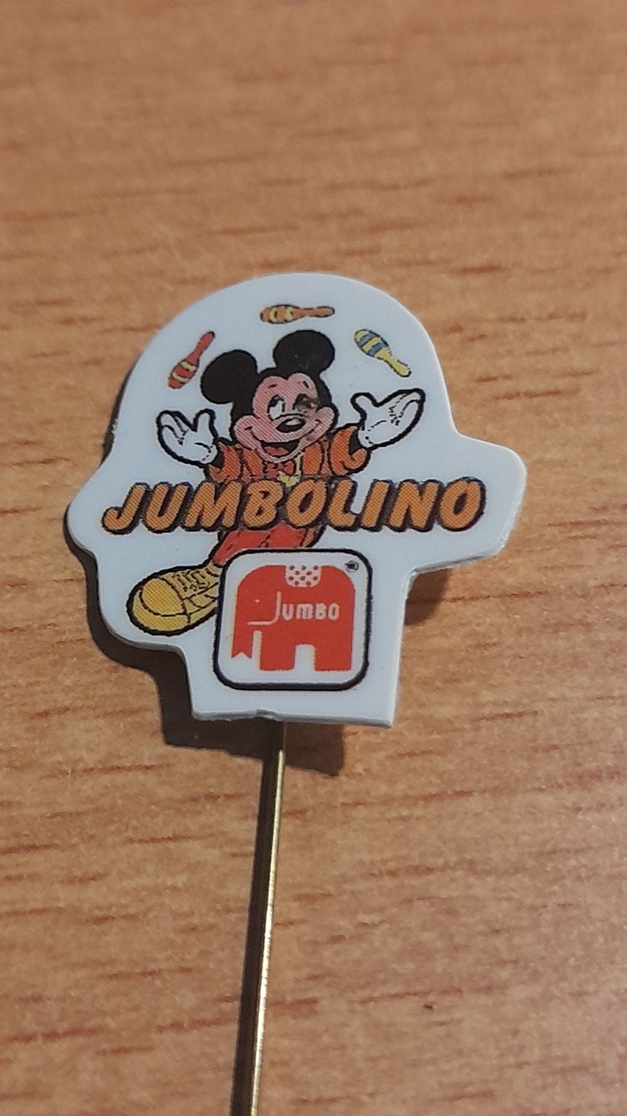 Vintage JUMBO Mickey Mouse JUMBOLINO Speld Pin, Verzenden, Gebruikt