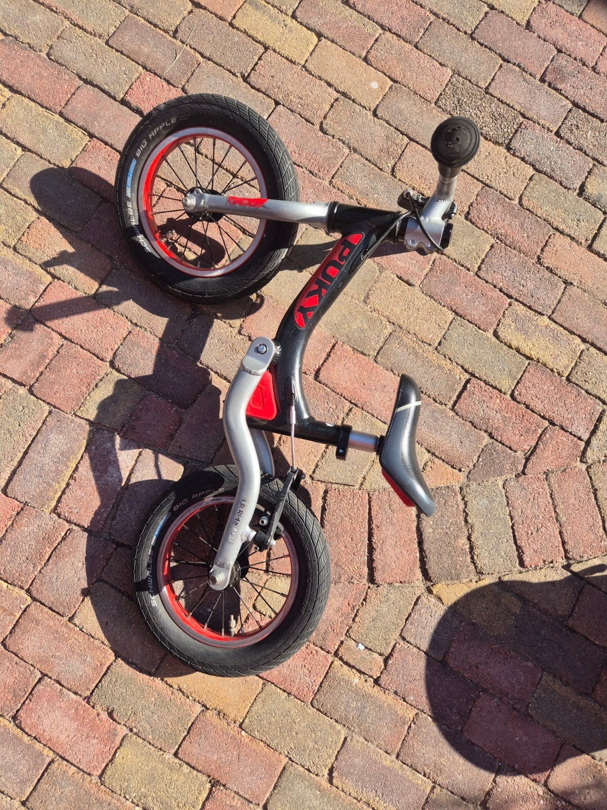 Puky loopfiets XL LR Ride 12 inch - Zwart/Rood, Velgrem, Puky, Ophalen of Verzenden, 16 tot 20 inch