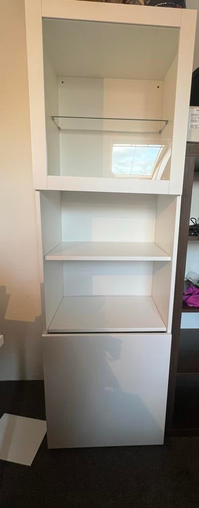 IKEA Besta kast wit 60x40x192 met glazen en dichte deur, Ophalen, Gebruikt