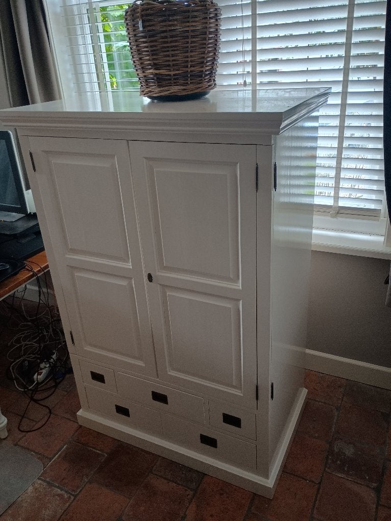 TV kast wit, Ophalen, Retro, chique, wit., 100 tot 150 cm, 100 tot 150 cm