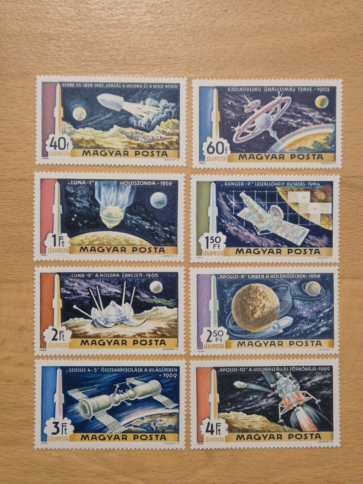 Hongarije 1969 ruimtevaart, Postzegels en Munten, Ophalen of Verzenden, Postfris
