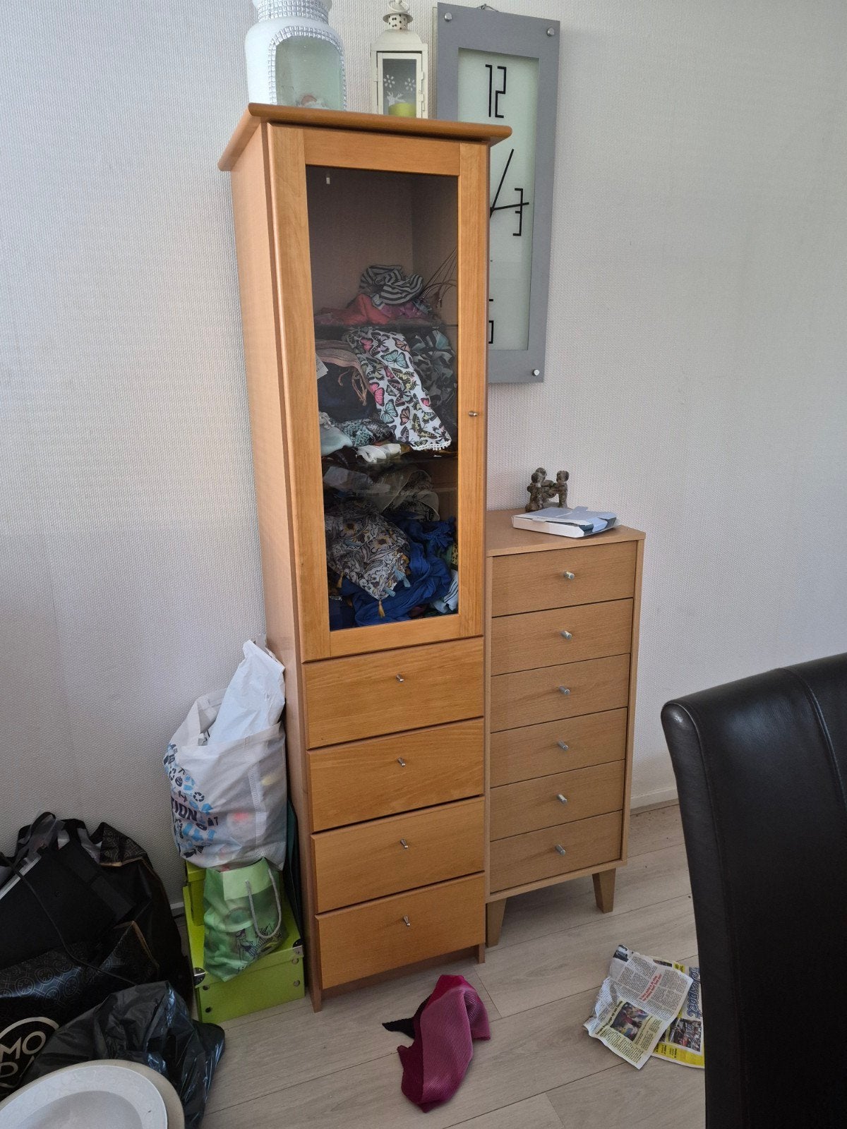 vitrinekast, Huis en Inrichting, Ophalen, Gebruikt, 50 tot 100 cm, 150 tot 200 cm