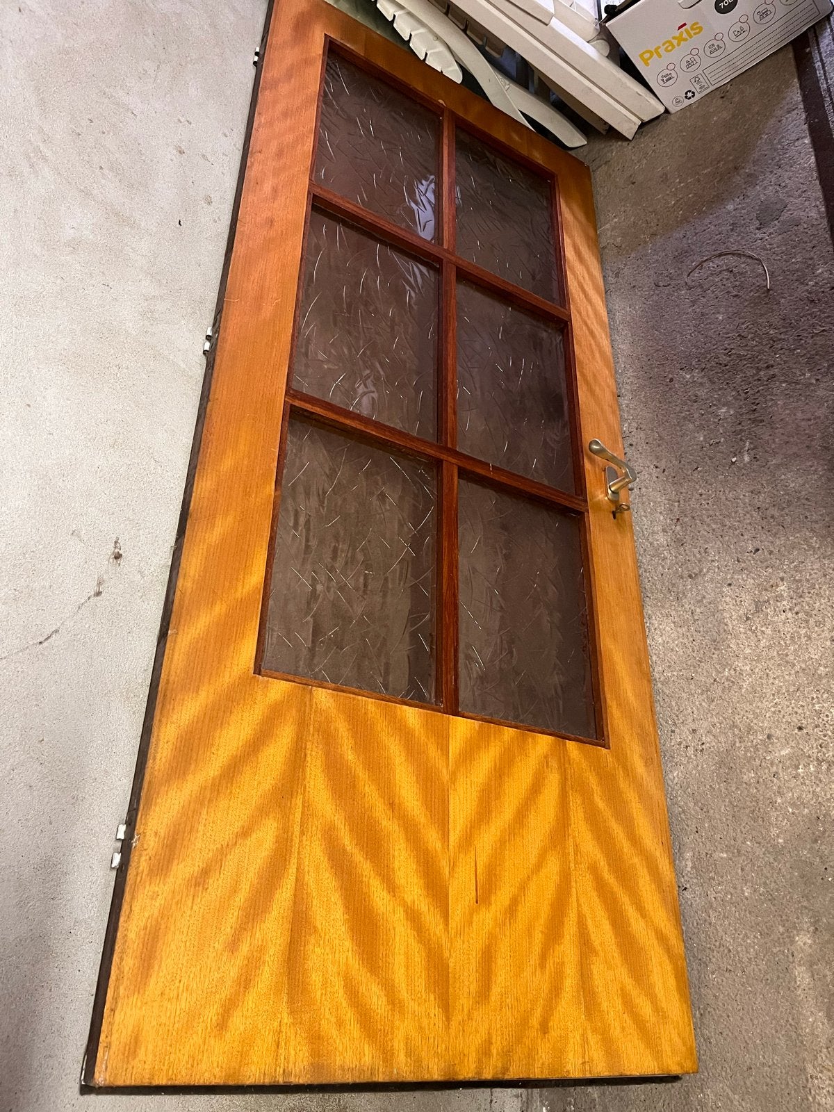 Binnendeur glad met 6 raampjes - 201 x 87,5 cm, Doe-het-zelf en Verbouw, Deuren en Horren, Ophalen, Gebruikt, 80 tot 100 cm, Binnendeur