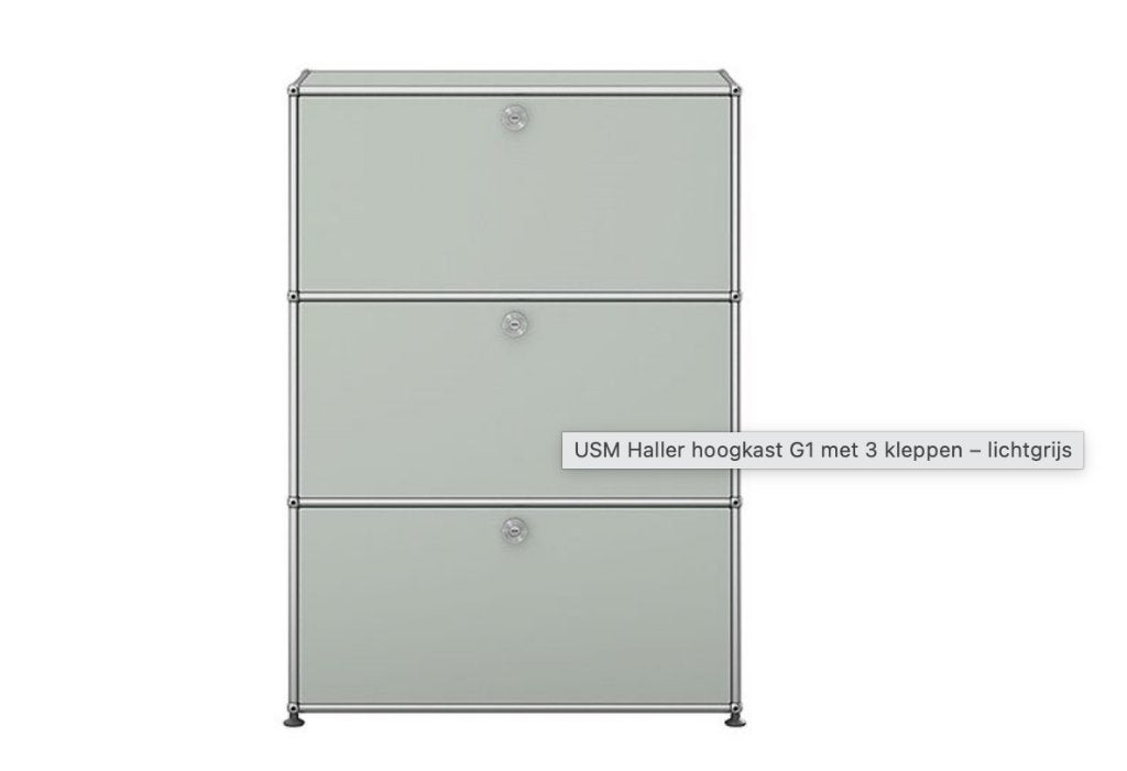 GEZOCHT USM Haller Sideboard 3 Laden Mat Zilver, Met deur(en), Zo goed als nieuw, Metaal, 25 tot 50 cm