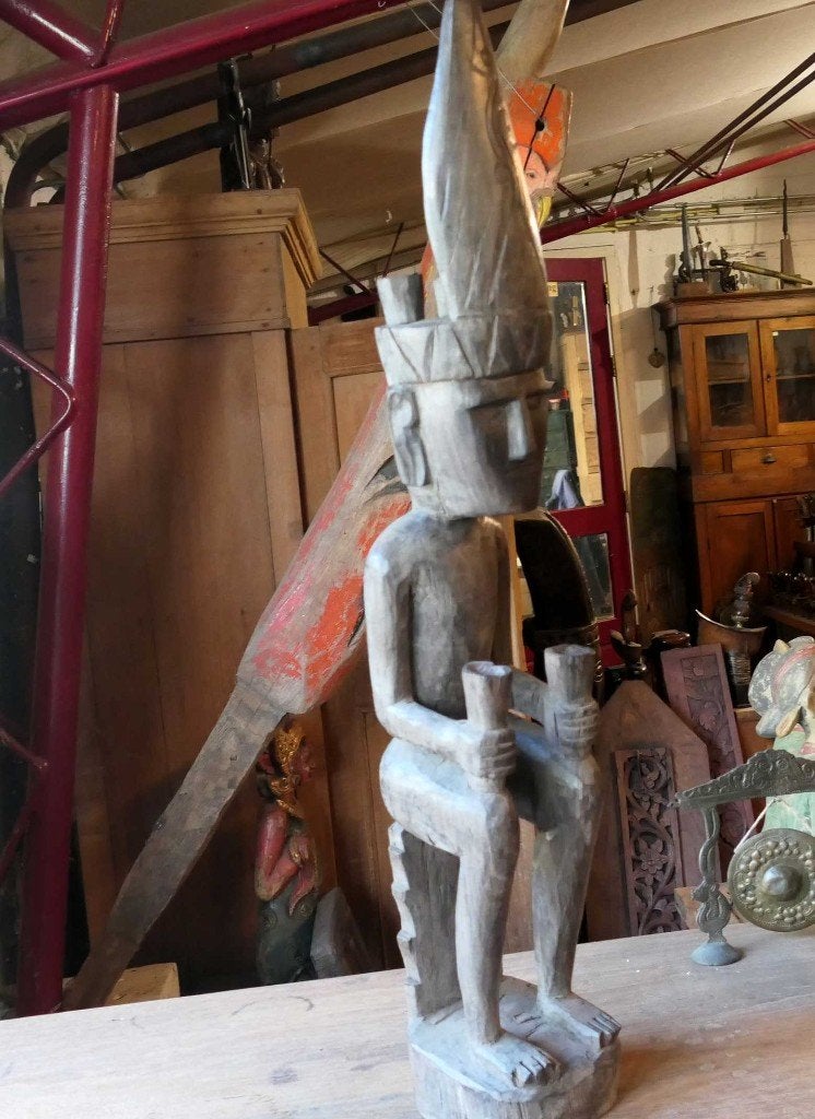 Nias voorouder beeld NB1 Houten standbeeld Indonesie kunst, Antiek en Kunst, Ophalen of Verzenden