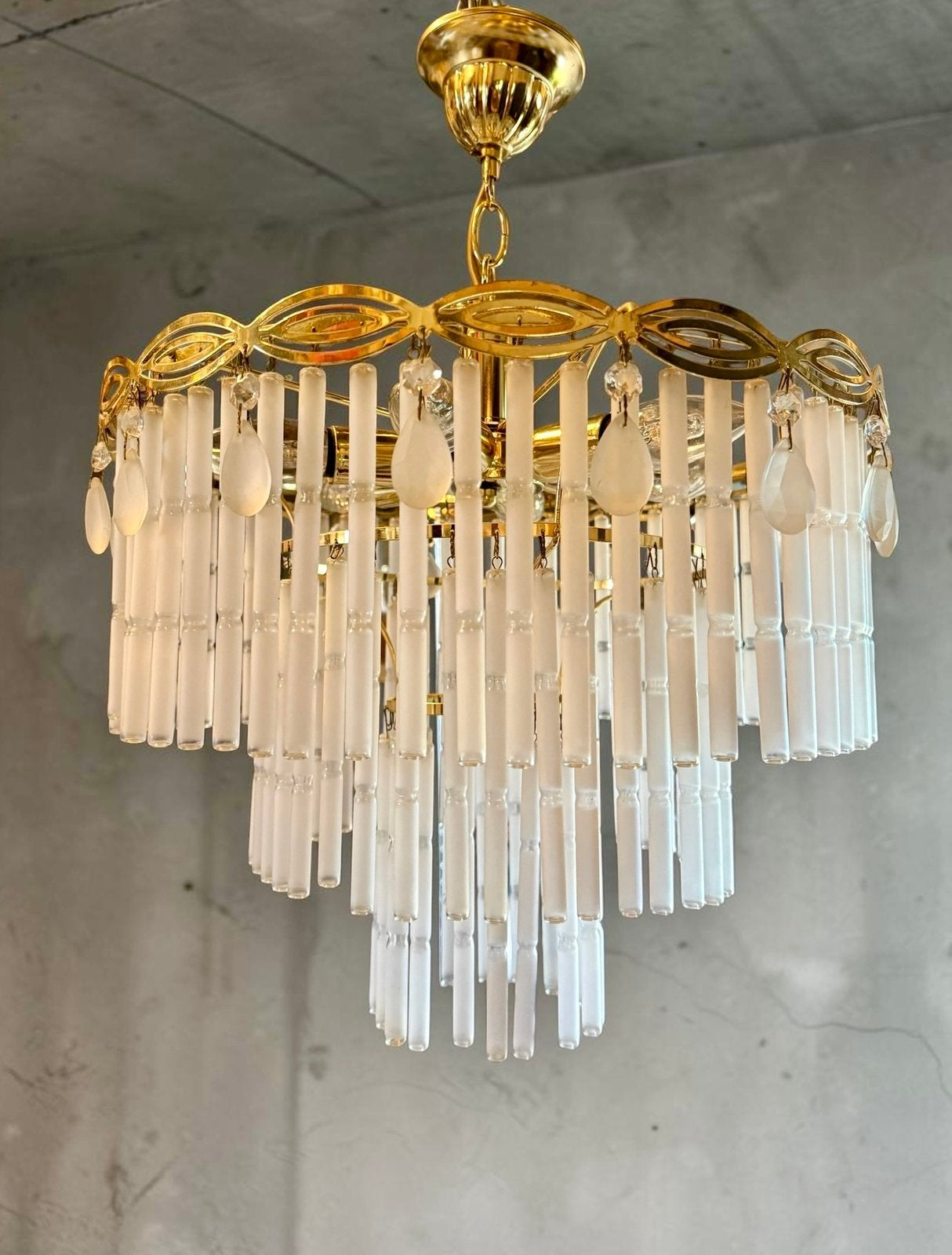 Italiaanse Design vintage staafjeslamp, Ophalen of Verzenden, Zo goed als nieuw, Glas, Design vintage regency italy