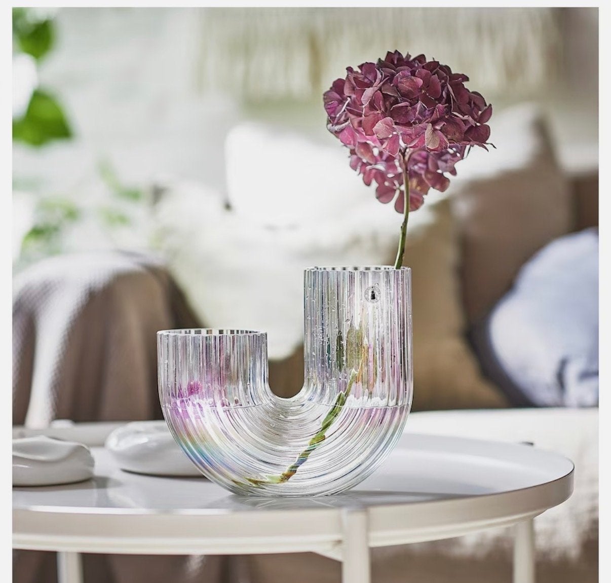 IKEA Raffelbjork vaas van handgemaakt glas, Handgemaakt, Transparant, Ophalen of Verzenden, Glas