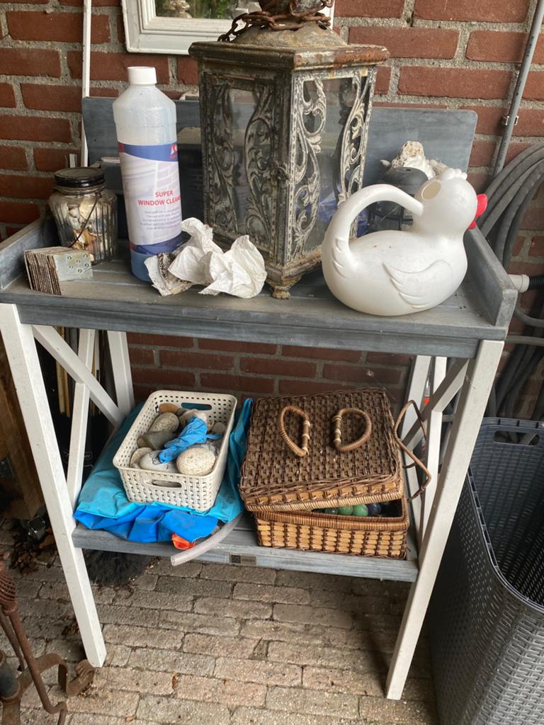 Oppottafel, Ophalen of Verzenden, Gebruikt, Hout, Overige typen