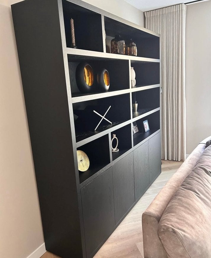 Goossens Barcelona buffetkast / Zwart eiken / ZGAN!, Huis en Inrichting, Ophalen, Zo goed als nieuw, 25 tot 50 cm, 200 cm of meer