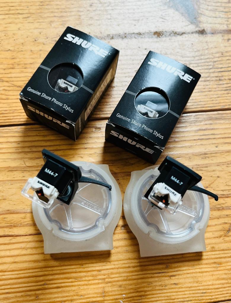 2x Shure M44-7 Cartridges & 2x Shure N44-7 Stylus, Ophalen of Verzenden, Zo goed als nieuw, Overige merken