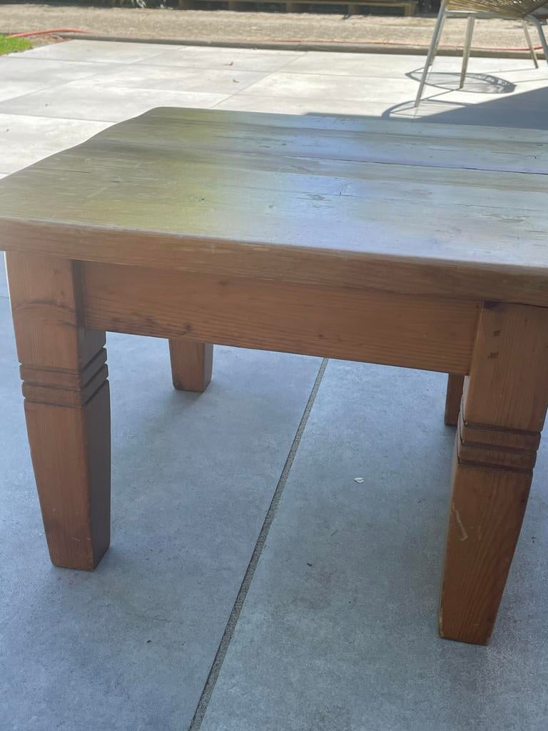 Houten bijzettafel/opknapper, Huis en Inrichting, Tafels | Salontafels, Ophalen, Gebruikt, Vierkant, Minder dan 50 cm