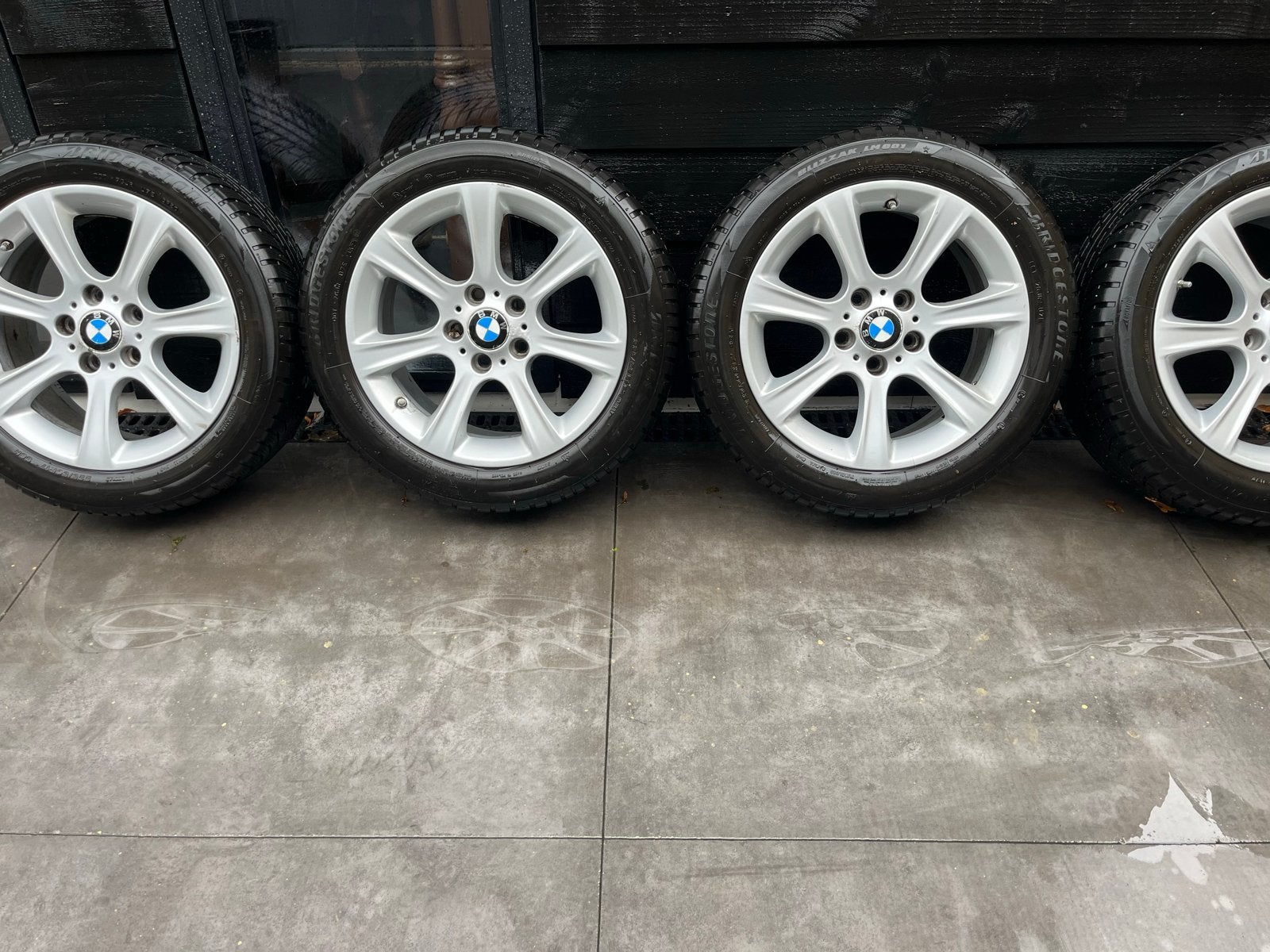17 inch Originele BMW E46 velgen, Bridgestone winterbanden, Ophalen, Gebruikt, Banden en Velgen, 17 inch