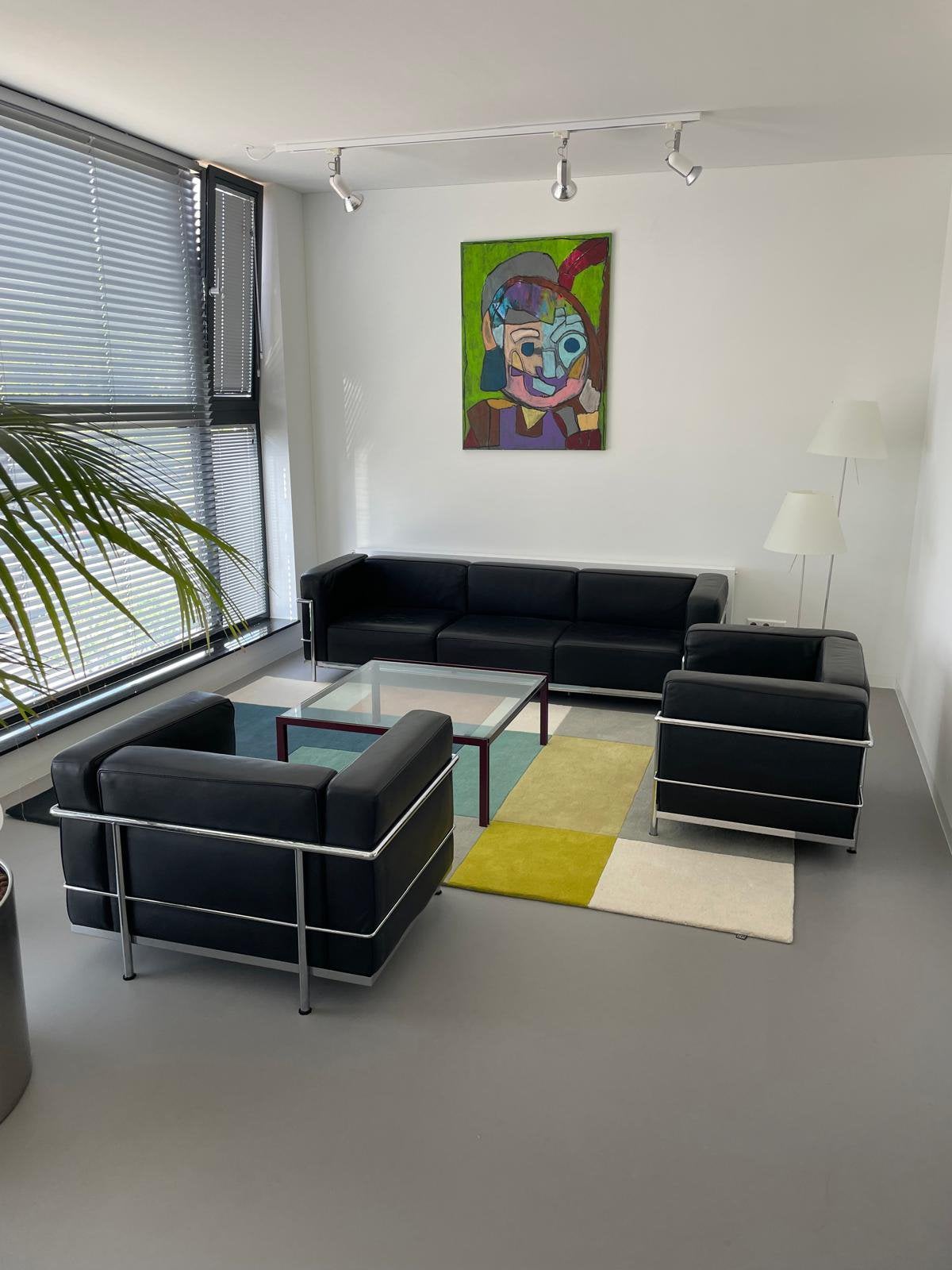 Prachtige en ruime zitgroep, Ophalen, Zo goed als nieuw, Leer, Design
