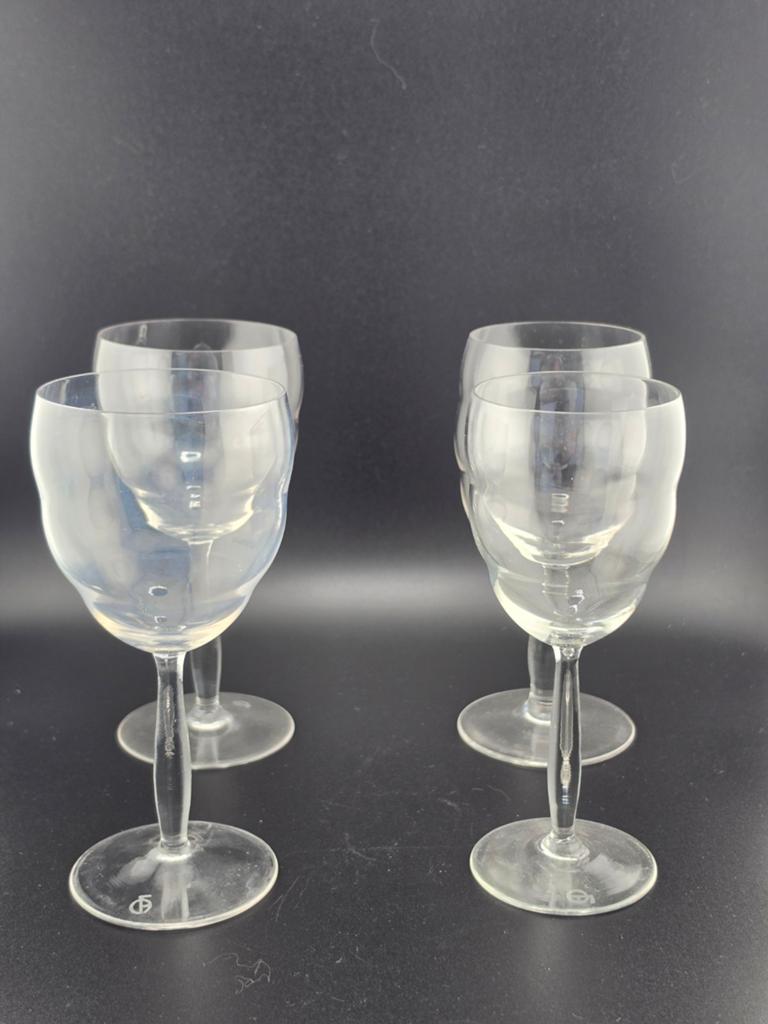4 glazen K.P.C de Bazel servies "H" leerdam gesigneerd, Antiek en Kunst, Ophalen of Verzenden