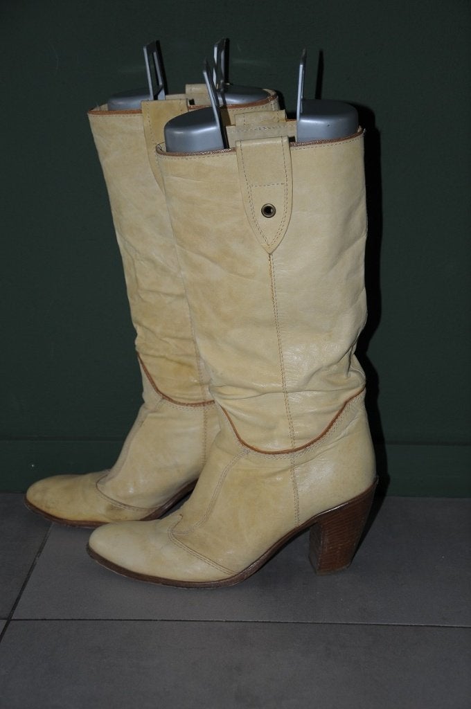 Prachtige leren laarzen van Vero Cuoio, maat 40, ZGAN!!, Hoge laarzen, Vero Cuoio, Beige, Ophalen of Verzenden