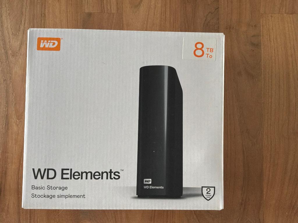 Western Digital Elements Desktop 8Tb, Computers en Software, Harde schijven, Ophalen, HDD, Nieuw, Western Digital (WD)