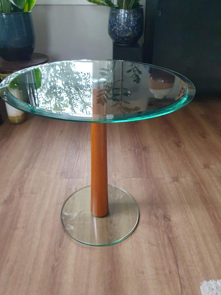 Vintage glazen salon/bijzettafel mid century Metaform, Ophalen