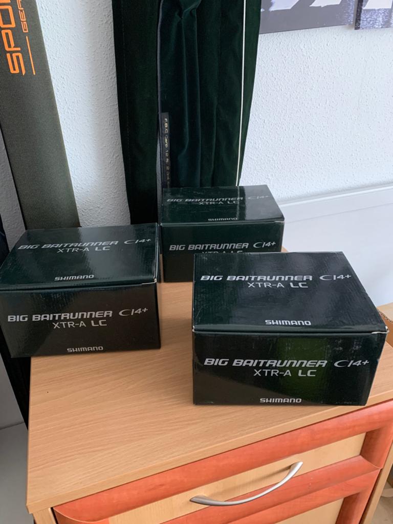 shimano big baitrunner ci4  xtr-a lc    drie stuks !!!, Ophalen of Verzenden, Zo goed als nieuw, Molen