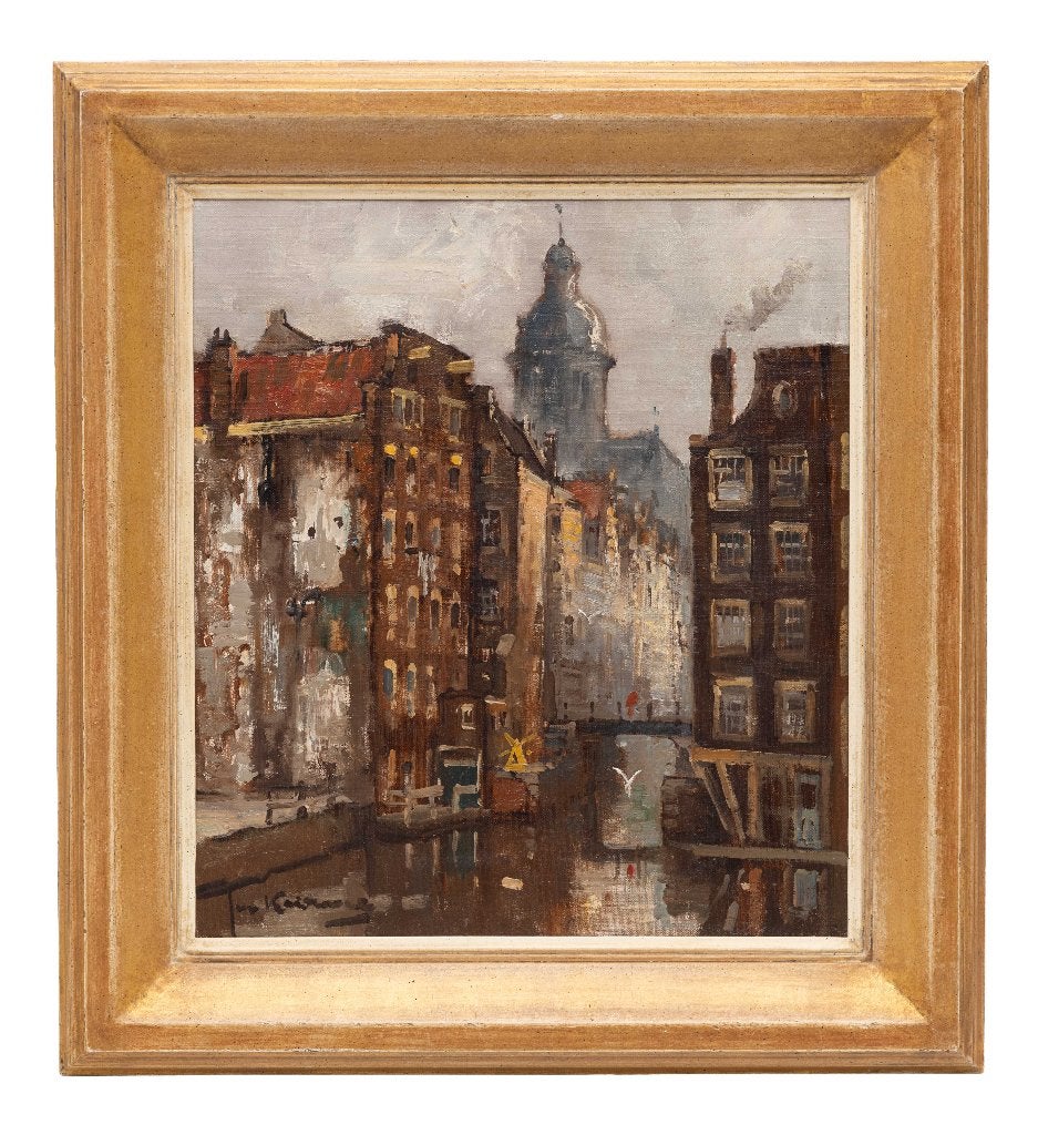 Jan Korthals (1916-1972), Het Kolkje in Amsterdam, Ophalen of Verzenden