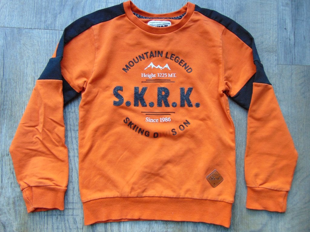 Skurk sweater trui oranje maat 110 / 116 truitje, Skurk, Trui of Vest, Ophalen of Verzenden, Zo goed als nieuw