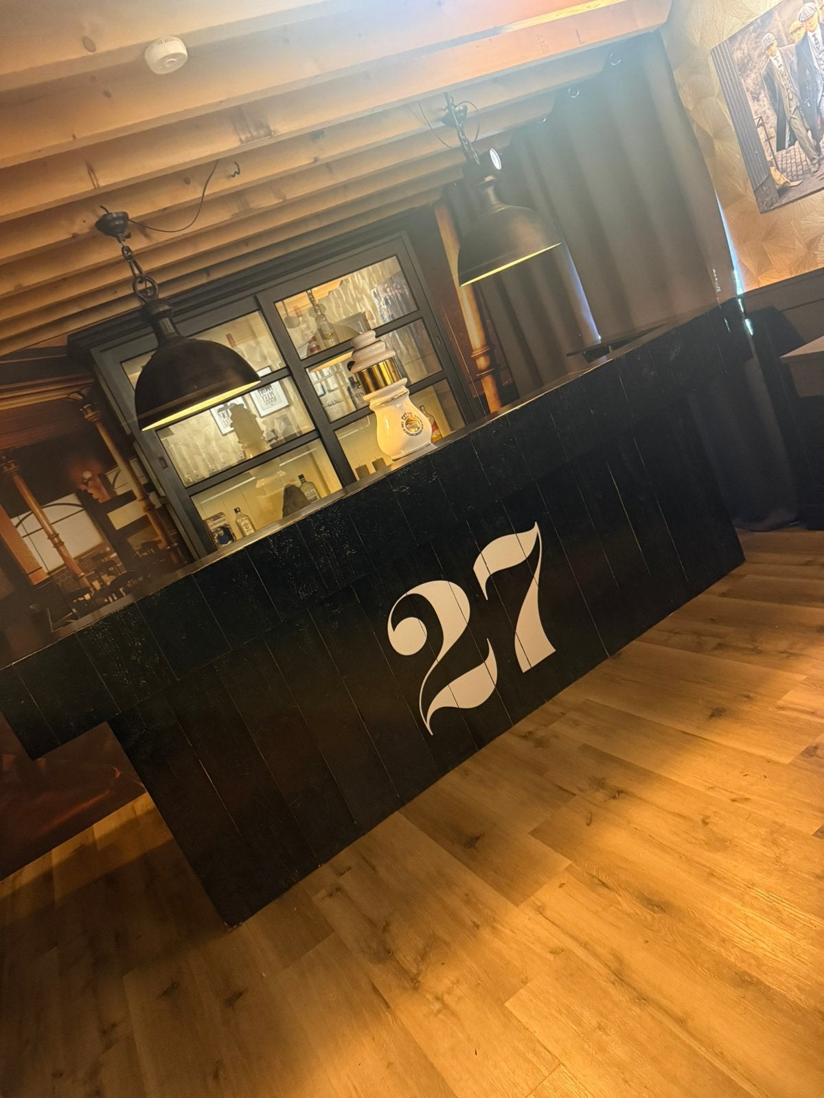 Zwarte barset 340cm! Toog man cave bar bruin cafe kroeg, Ophalen of Verzenden, Zo goed als nieuw