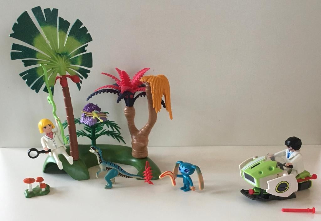 Playmobil 6691 en 6687, Verlaten Wereld met Alien en Raptor, Kinderen en Baby's, Speelgoed | Playmobil, Ophalen of Verzenden, Gebruikt