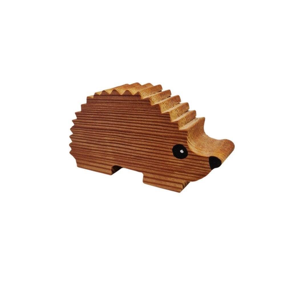 vintage houten beeldje egel beeld jaren 70, Verzamelen, Ophalen of Verzenden, Huis en Inrichting