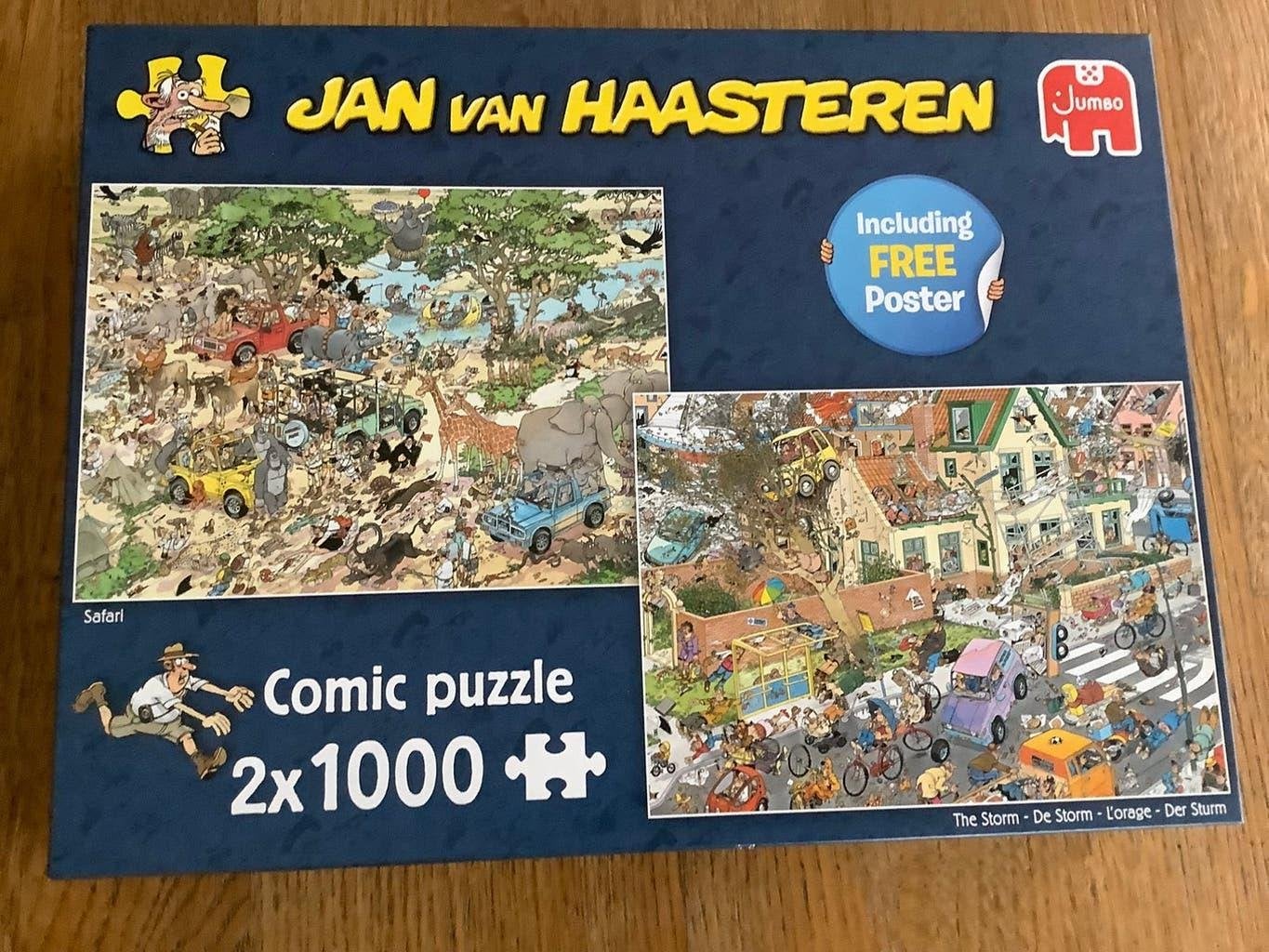 Twee puzzels Jan van Haasteren, Hobby en Vrije tijd, Denksport en Puzzels, Ophalen of Verzenden, 500 t/m 1500 stukjes, Zo goed als nieuw