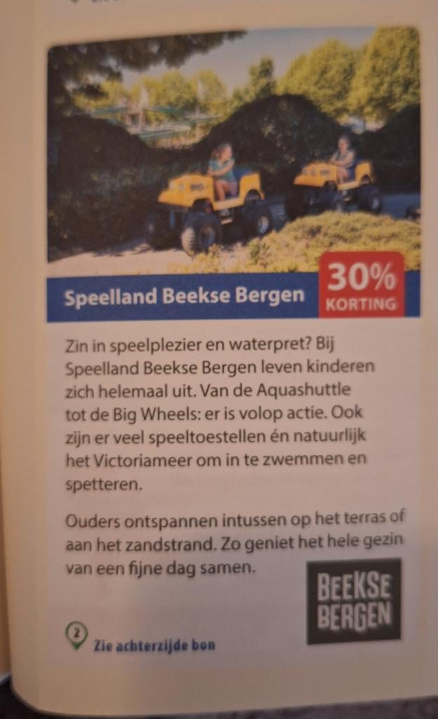Speelland Beekse Bergen 30% korting, Drie personen of meer, Kortingsbon