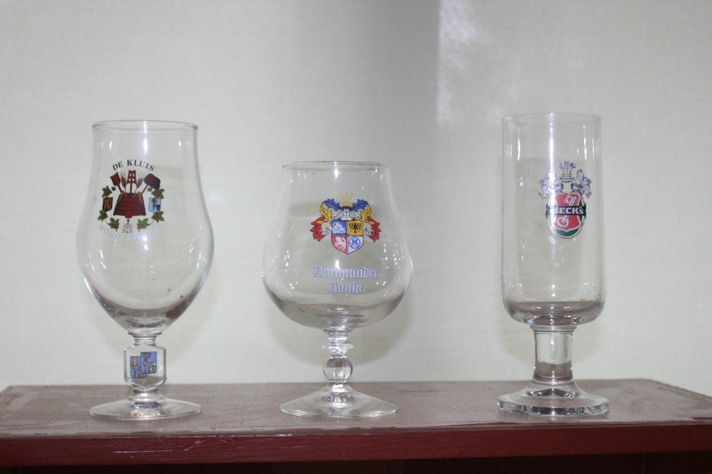 3 bierglazen voor verzameling, Ophalen of Verzenden, Zo goed als nieuw, Glas of Glazen, Overige merken
