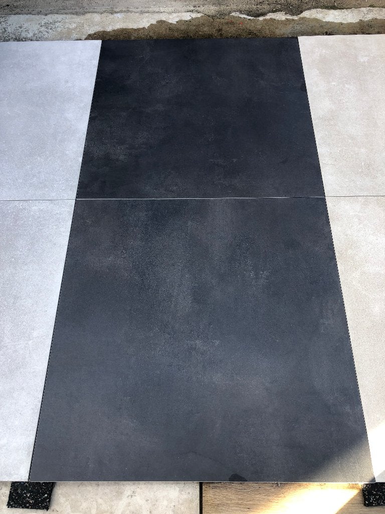keramische partijtegels 80x80x2 tuintegels kleurvast zwart, Keramiek, Nieuw, Ophalen of Verzenden, 10 m² of meer