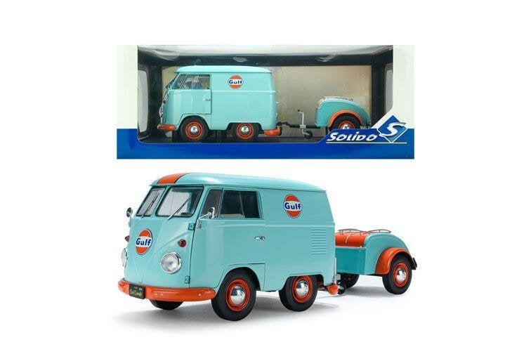 VW T1 Kool Kombi + aanhanger Gulf '24 / Solido / 1:18, Solido, Solido, Rue de L' Ecusson 2, 56120 Josselin France, Nieuw