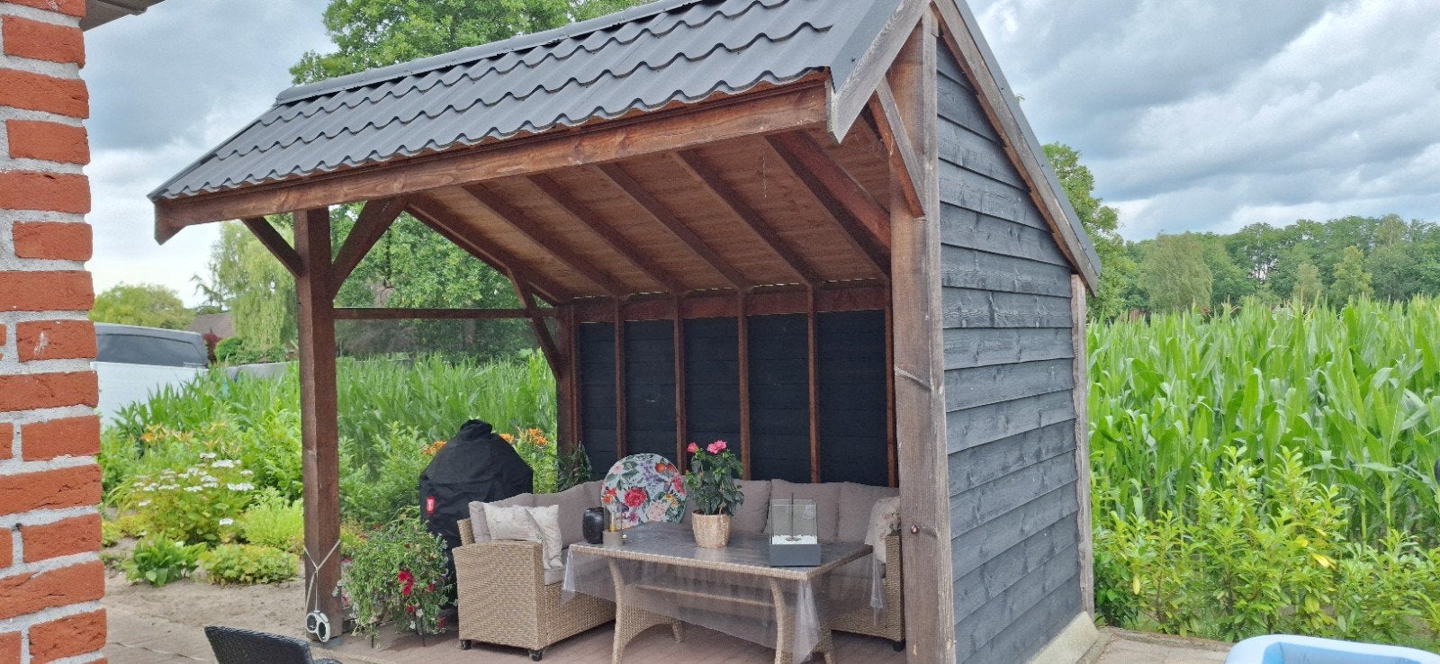 *OVERKAPPING TUINHUIS DOUGLAS HOUT, Tuin en Terras, Ophalen, 250 tot 500 cm, Schuur, Zonder ramen