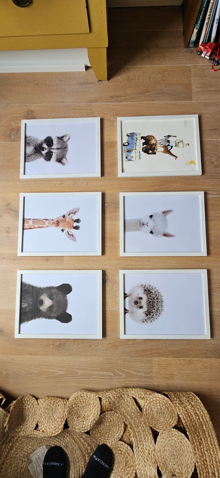 6 leuke lijstjes met dierenplaatjes voor op de kinderkamer, Ophalen of Verzenden