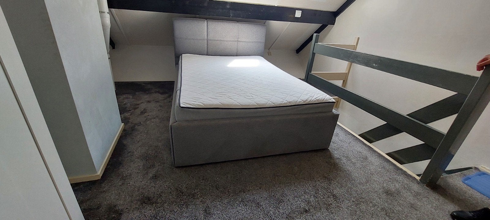 Beter Bed Viola Boxspring - 150x215 cm - Grijs, Gebruikt, 210 cm, Tweepersoons, Ophalen of Verzenden