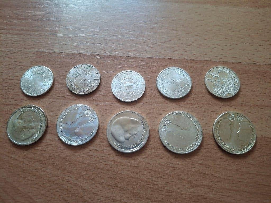 Zilveren 10 euro en 5 euro munten, Koningin Beatrix, Zilver, Euro's, Ophalen of Verzenden