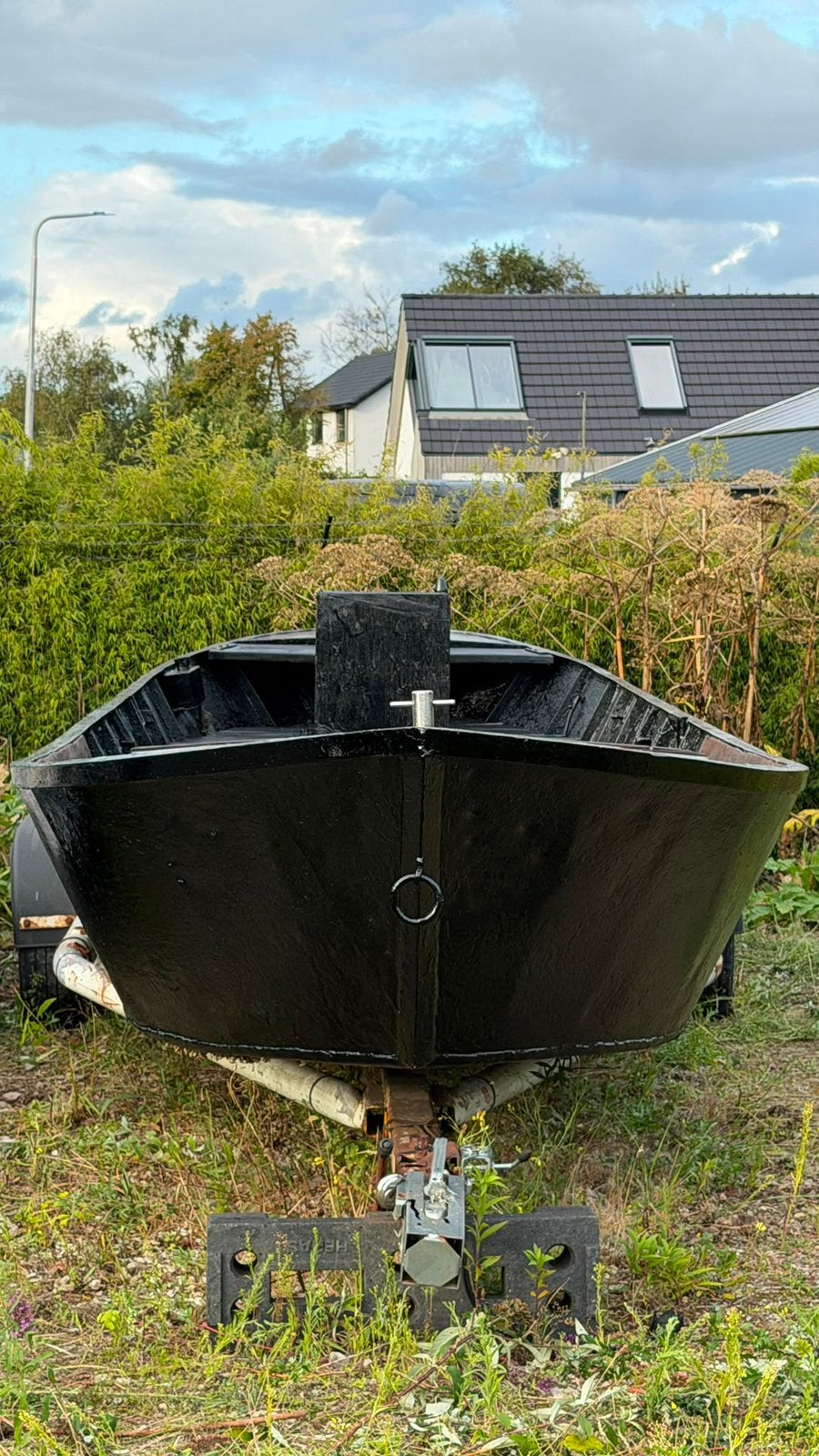 Nette stalen schuit, vlet, sloep, platbodem 9 meter, Ophalen, 9 m, Gebruikt, Staal