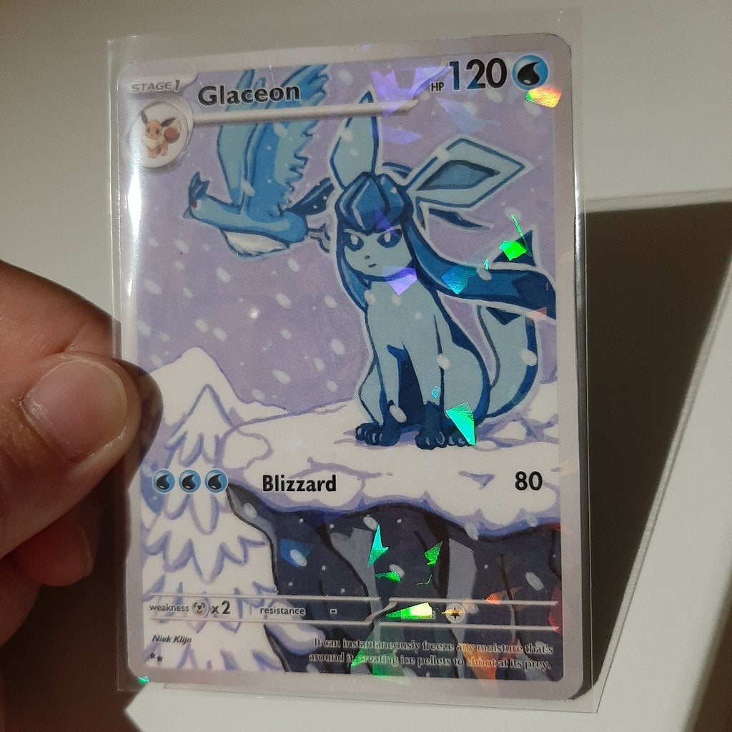 Zelfgemaakte glaceon pokemon kaart, Ophalen of Verzenden, Zo goed als nieuw, Losse kaart