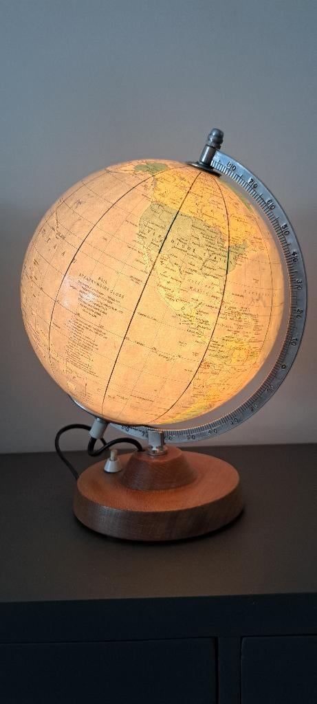 Vintage staatkundige Räth globe met licht, begin jaren 70, Ophalen of Verzenden, Verlicht, Gebruikt