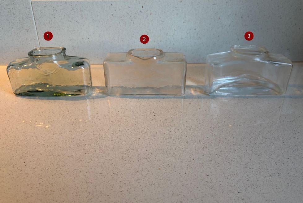 Oude glazen drink/voederbakjes voor vogels., Dieren en Toebehoren, Ophalen of Verzenden, Zo goed als nieuw, Eten en Drinken